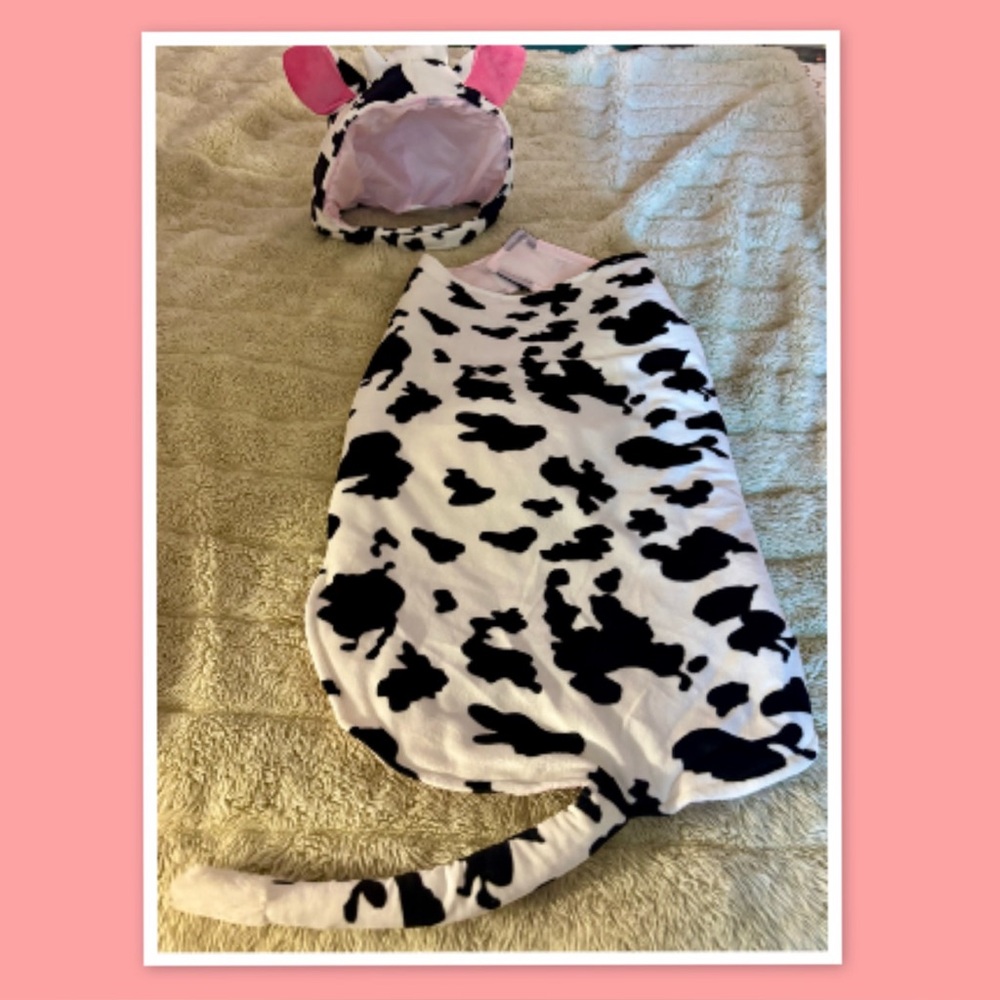 Skull & Bones Dog Costume Cow w/ Udders Halloween Outfit Pet Apparel - Size XXL